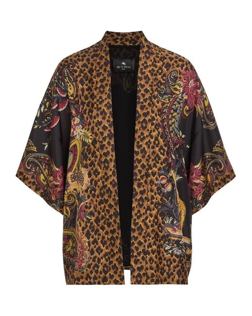 Etro Brown Printed Silk Jacket