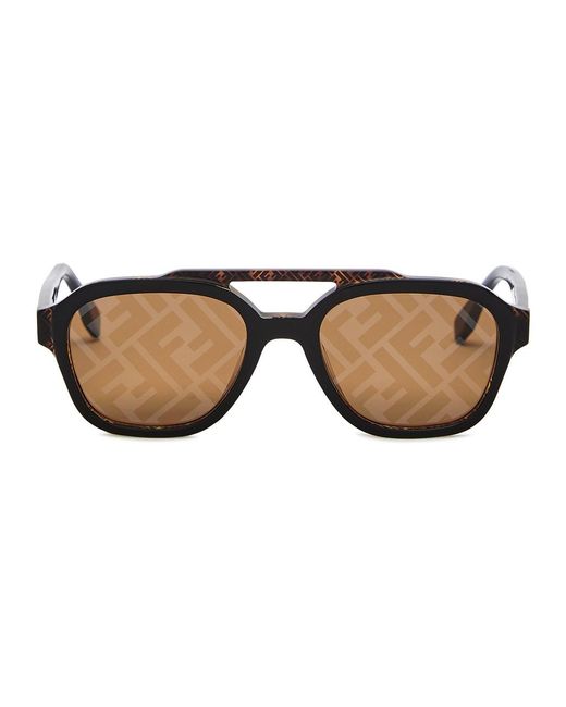 Fendi Brown Aviator-style Sunglasses