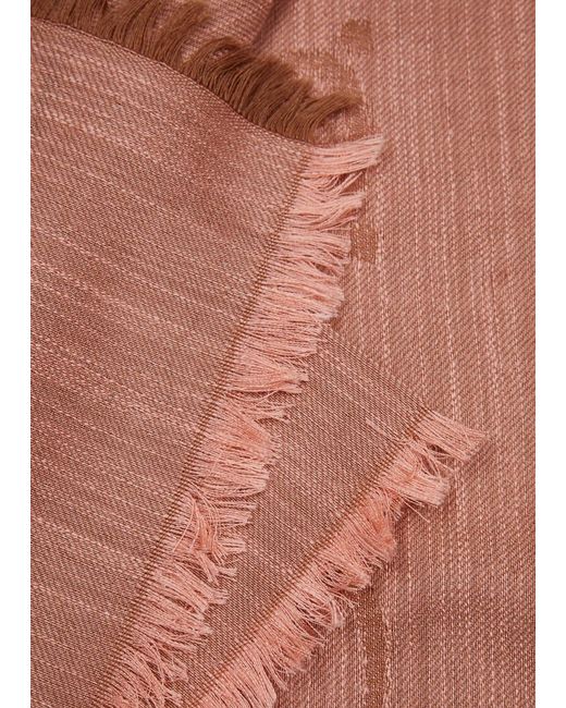 Gucci Pink gg-jacquard Wool And Silk-blend Scarf