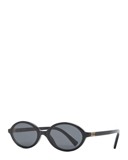 Miu Miu Black Oval-Frame Sunglasses