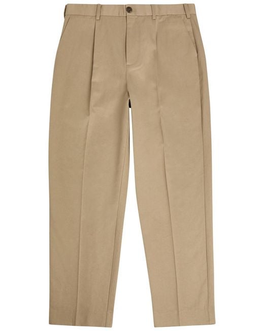 Wax London Natural Aubyn Tapered-Leg Twill Trousers for men