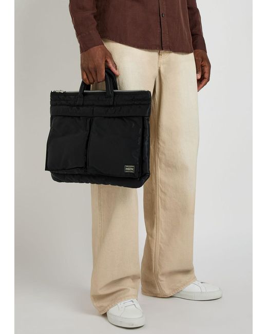 Porter-Yoshida and Co Black Tanker Helmet Short Nylon Tote for men