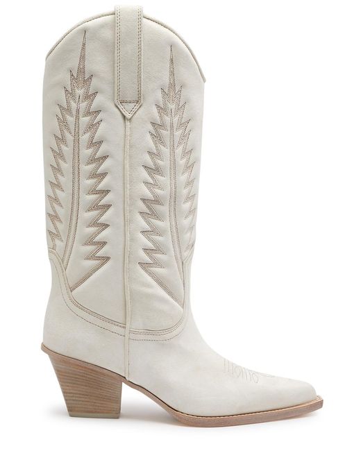 Paris Texas White Rosario 60 Suede Cowboy Boots