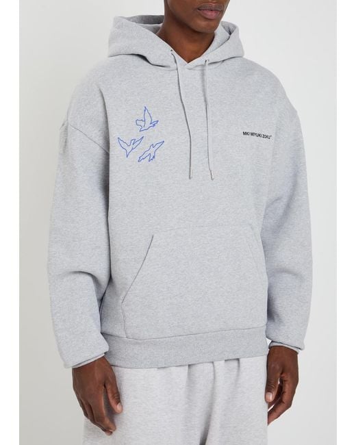 MKI Miyuki-Zoku Gray Flight Hooded Cotton-Blend Sweatshirt for men