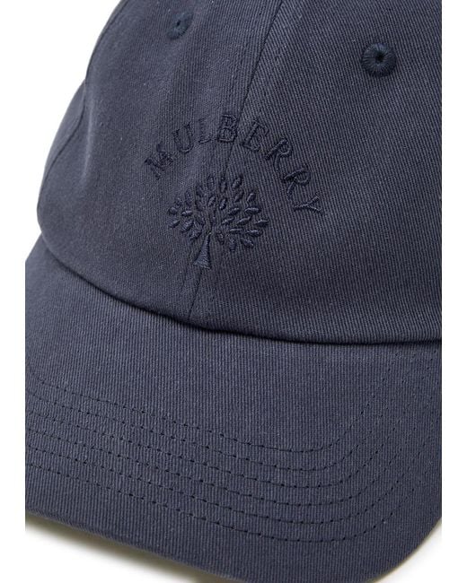 Mulberry Blue Logo-Embroidered Cotton Cap for men