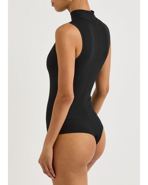 Spanx Black Suit Yourself Ribbed Stretch-Jersey Bodysuit