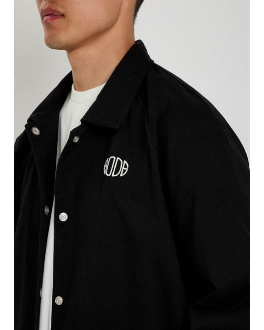 Bode Black Logo-Embroidered Cotton-Twill Track Jacket for men