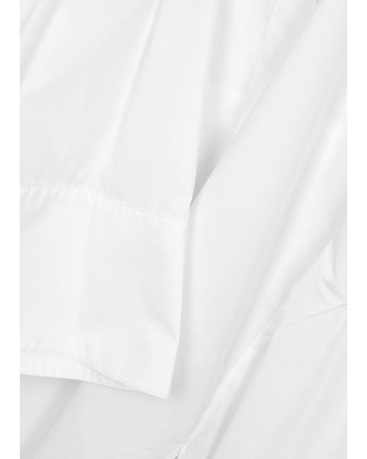 3.1 Phillip Lim White Asymmetric Cotton-blend Poplin Shirt