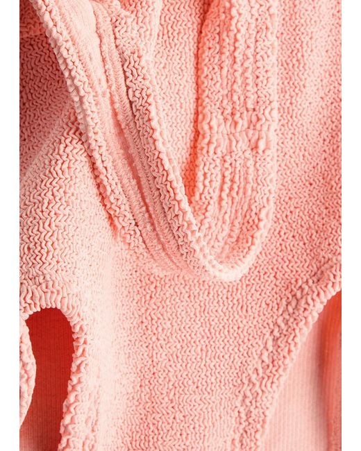 Hunza G Pink Sadie Crinkle Swimsuit