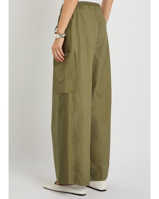 3.1 Phillip Lim Green Double-Waistband Straight-Leg Trousers