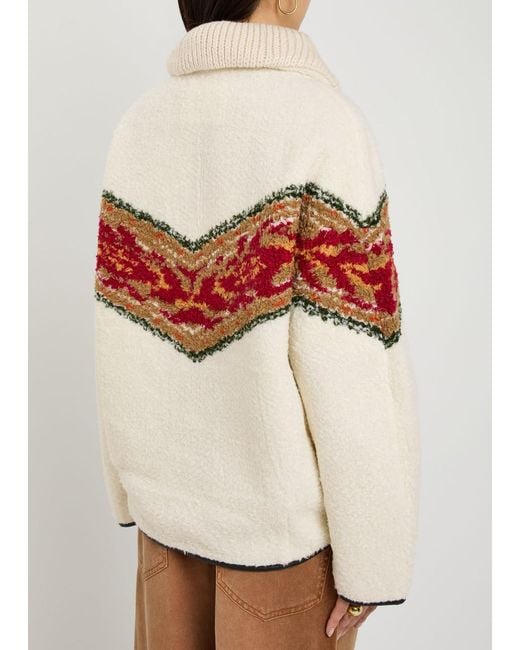 Isabel Marant White Marner Jacquard Bouclé Sweatshirt