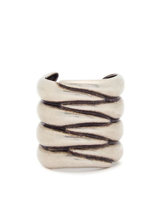Khaite Natural Cyclone Antique Sculpted Palladium-Plated Cuff