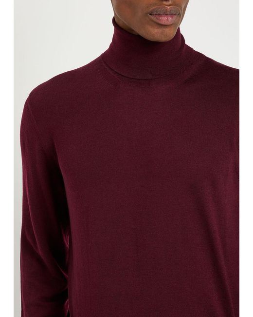 Saint Laurent Red Roll-Neck Wool Jumper for men