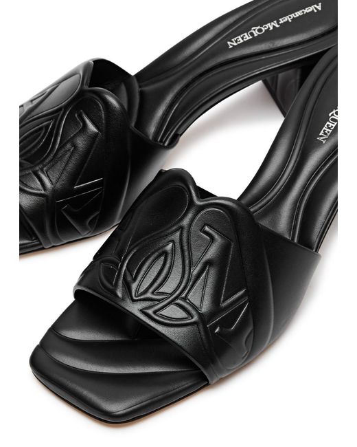 Alexander McQueen Black Seal 50 Leather Mules