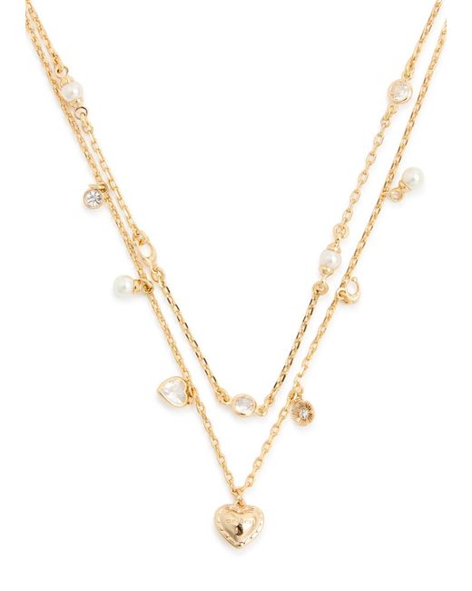COACH Metallic Layered Embellished Chain Necklace