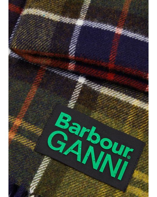 Barbour Multicolor X Ganni Checked Wool Scarf
