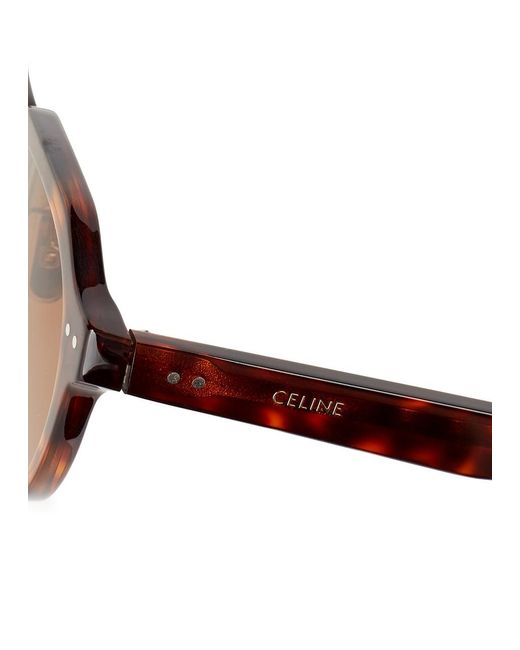 Céline Brown Tortoiseshell Round-Frame Sunglasses