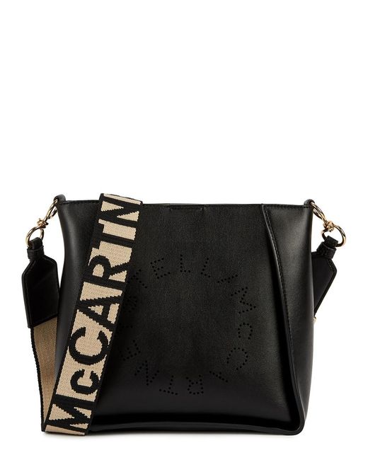 Stella McCartney Black Stella Logo Mini Faux Leather Cross-Body Bag