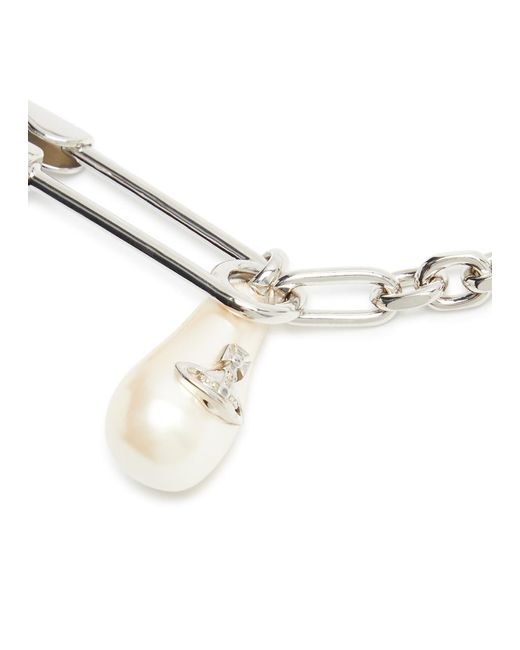 Vivienne Westwood Yael Safety Pin Necklace in White Lyst