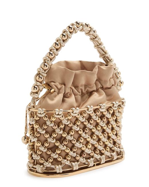 Rosantica Brown Holli Opulenza Embellished Metal Top Handle Bag