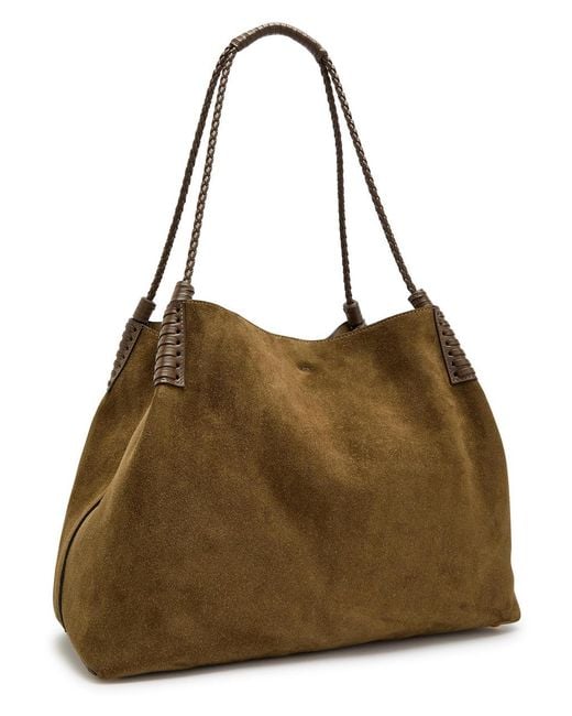 Etro Brown Libra Large Leather And Suede Tote
