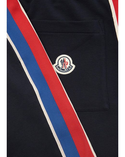 Moncler Blue Striped Stretch-cotton Sweatpants for men