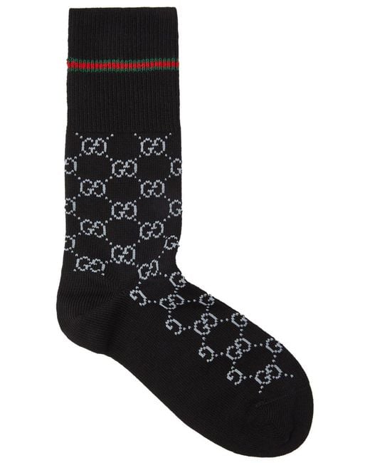 Gucci Black GG Cotton Blend Socks for men
