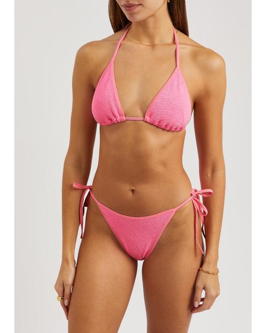 Hunza G Pink Gina Seersucker Bikini