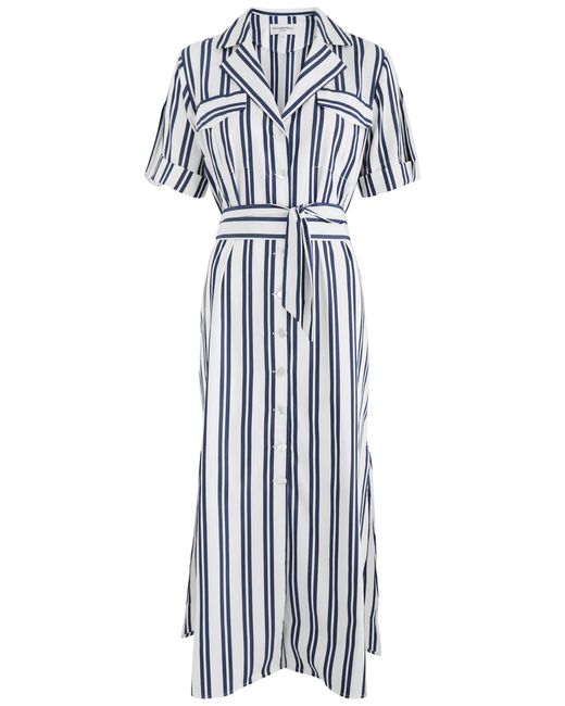 Evi Grintela Blue Eiko Striped Cotton Shirt Dress