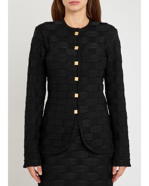 TOVE Black Uma Checked Knit Cardigan