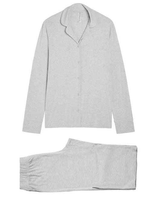 Skims White Jersey Pyjama Set