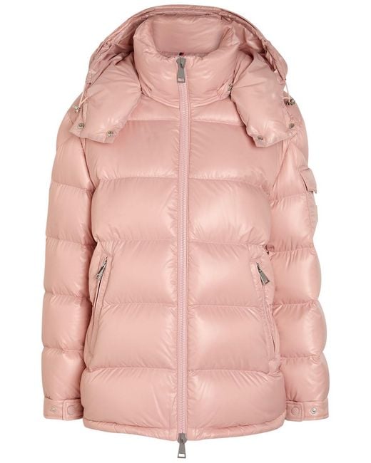 Moncler Pink Maire Padded Hooded Laqué Nylon Jacket