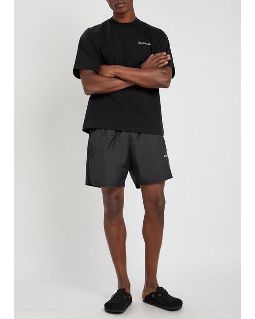 MKI Miyuki-Zoku Black Logo-Embroidered Swim Shorts for men