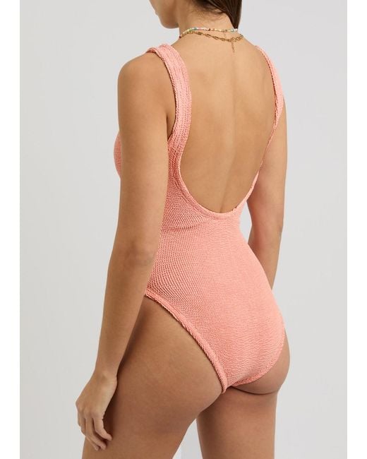 Hunza G Pink Sadie Crinkle Swimsuit