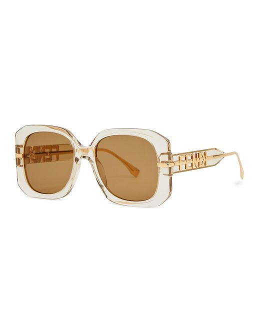 Fendi Metallic Graphy Oversized Sunglasses