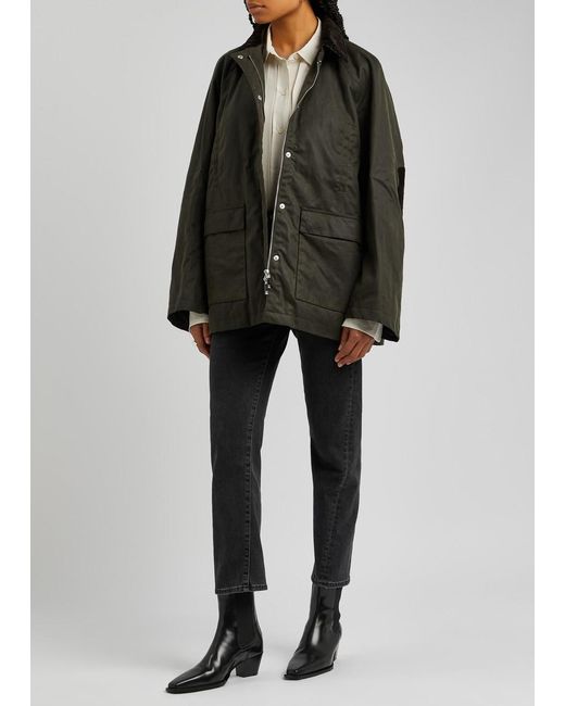 ジャケット TOTEME OVERSIZE COUNTRY JACKET IN WAXED COTTON Country jacket forest – TOTEME