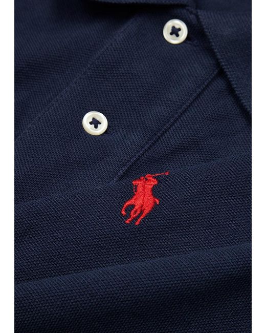 Polo Ralph Lauren Blue Slim Piqué Cotton Polo Shirt for men