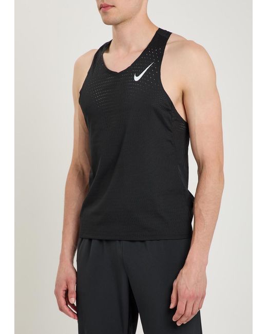 Nike Black Aeroswift Dri-Fit Adv Perforated Running Tank for men