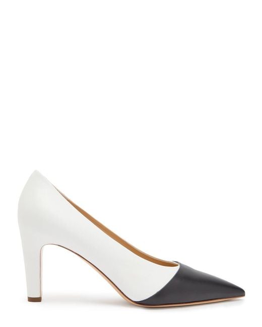 Gabriela Hearst White Empress 65 Colour-Blocked Leather Pumps