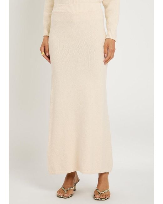 Almada Label Natural Umi Knitted Bouclé Pencil Skirt