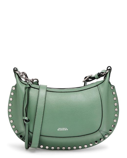 Isabel Marant Green Oskan Moon Leather Shoulder Bag
