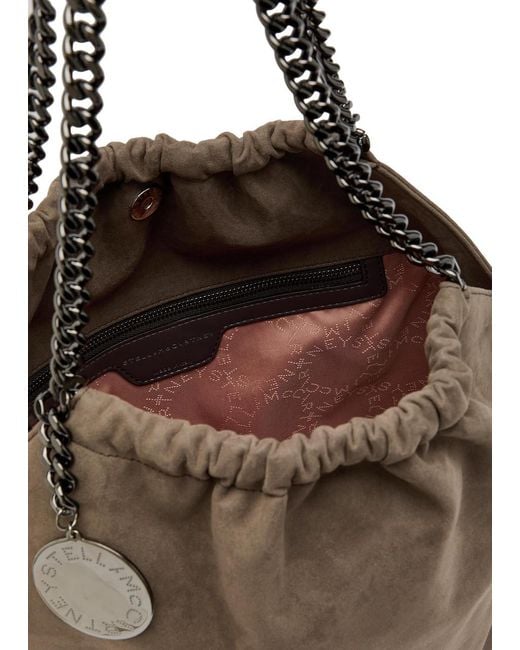Stella McCartney Brown Falabella Medium Drawstring Faux Suede Tote