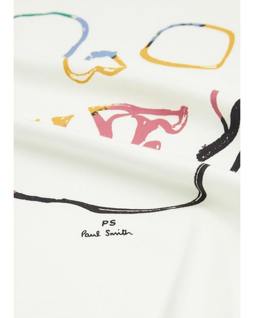 PS by Paul Smith White Printed Cotton T-Shirt for men