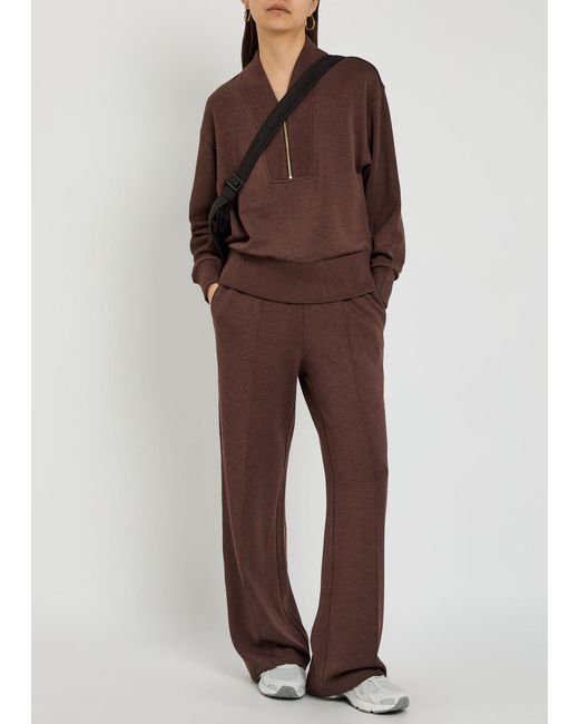Varley Brown Sally Stretch-Jersey Sweatshirt