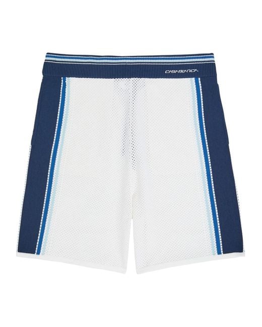 Casablanca Blue Panelled Knit Shorts for men