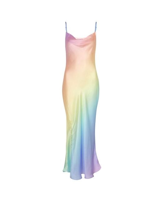 Olivia Rubin Blue Lia Silk Pastel Midi Dress