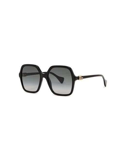 Gucci Black Hexagon-Frame Sunglasses