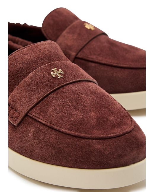Tory Burch Red Ballet Sport Suede Loafers