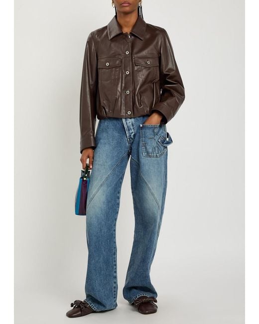 Loewe Brown Patch Pocket Leather Jacket