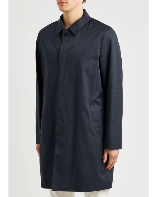 Sunspel Blue Cotton-poplin Coat for men